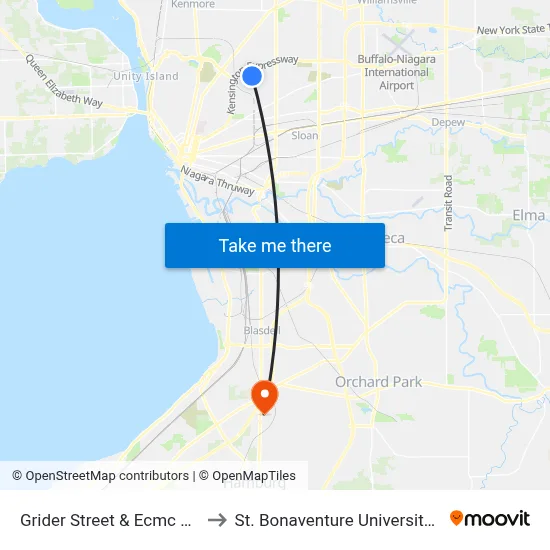 Grider Street & Ecmc Main Entrance to St. Bonaventure University Buffalo Center map