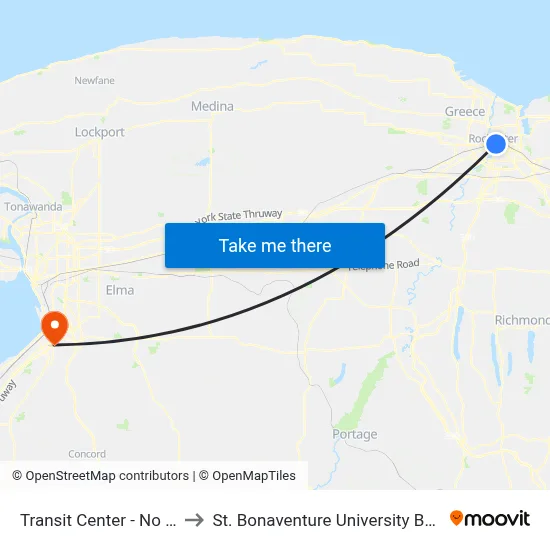 Transit Center  - No Direction to St. Bonaventure University Buffalo Center map