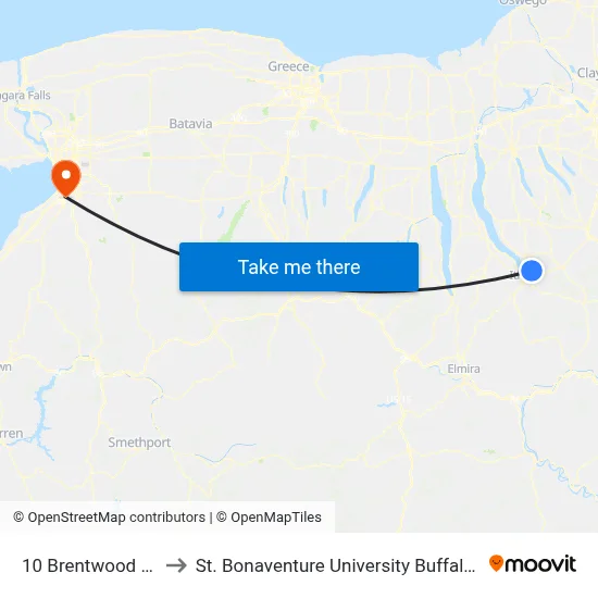 10 Brentwood Drive to St. Bonaventure University Buffalo Center map