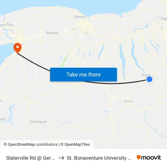 Slaterville Rd @ German Cross to St. Bonaventure University Buffalo Center map
