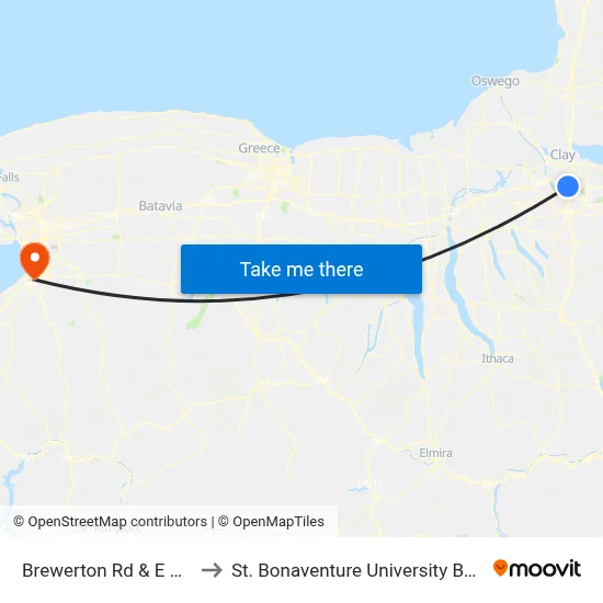 Brewerton Rd & E Molloy Rd to St. Bonaventure University Buffalo Center map