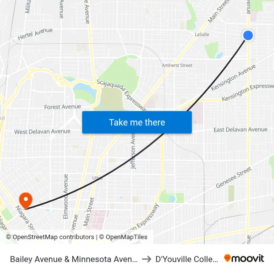 Bailey Avenue & Minnesota Avenue to D'Youville College map