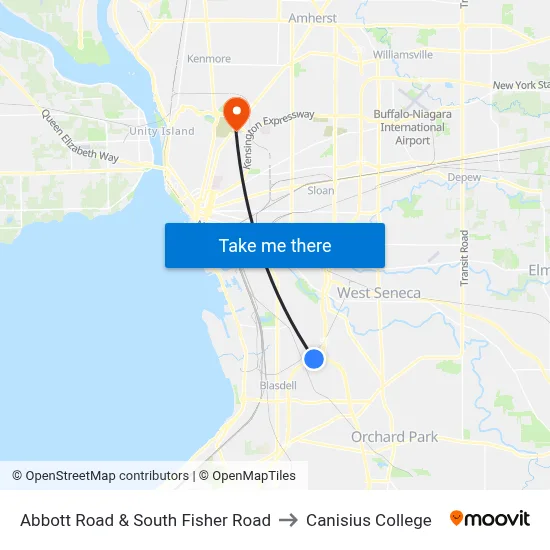Abbott Road & South Fisher Road to Canisius College map