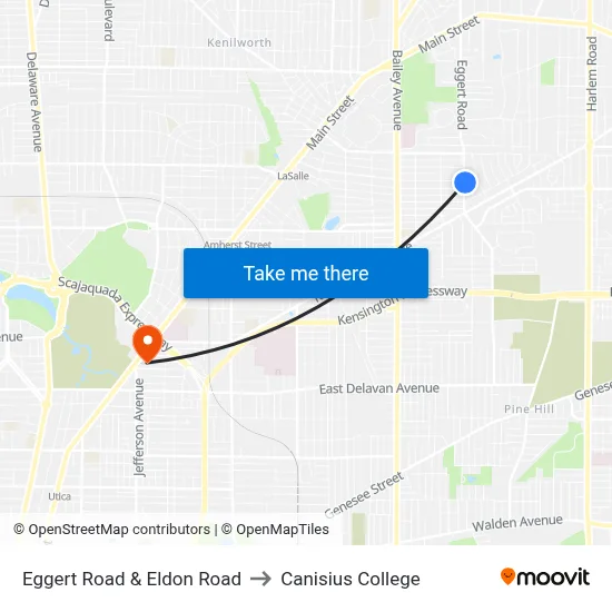 Eggert Road & Eldon Road to Canisius College map
