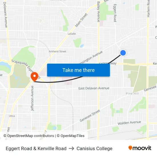 Eggert Road & Kenville Road to Canisius College map