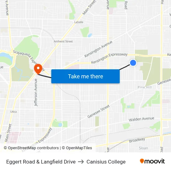 Eggert Road & Langfield Drive to Canisius College map