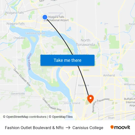 Fashion Outlet Boulevard & Nftc to Canisius College map