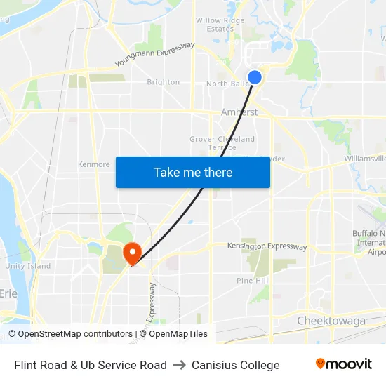 Flint Road & Ub Service Road to Canisius College map