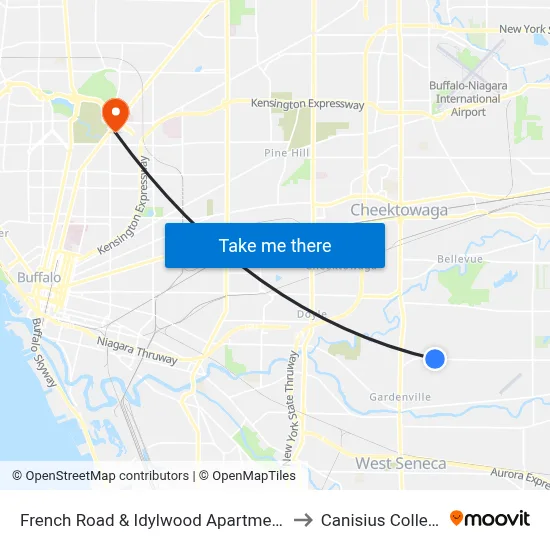 French Road & Idylwood Apartments to Canisius College map