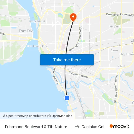 Fuhrmann Boulevard & Tift Nature Preserve to Canisius College map