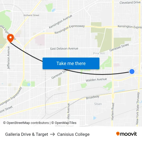 Galleria Drive & Target to Canisius College map