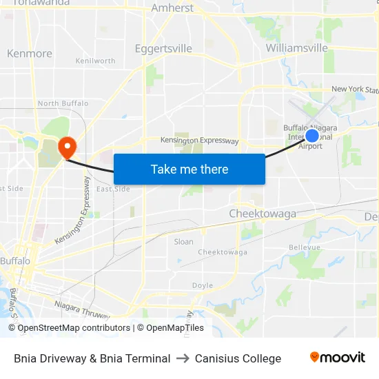 Bnia Driveway & Bnia Terminal to Canisius College map