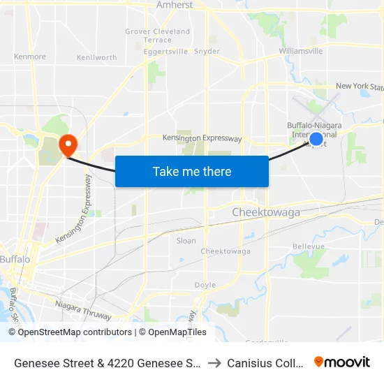 Genesee Street & 4220 Genesee Street to Canisius College map