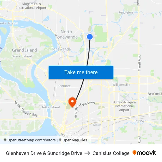 Glenhaven Drive & Sundridge Drive to Canisius College map