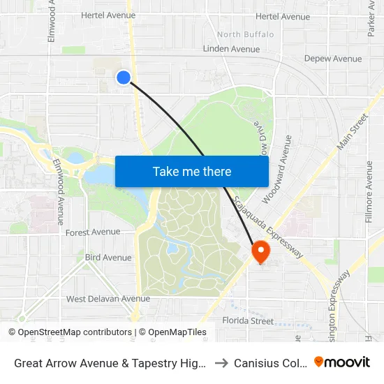 Great Arrow Avenue & Tapestry High School to Canisius College map