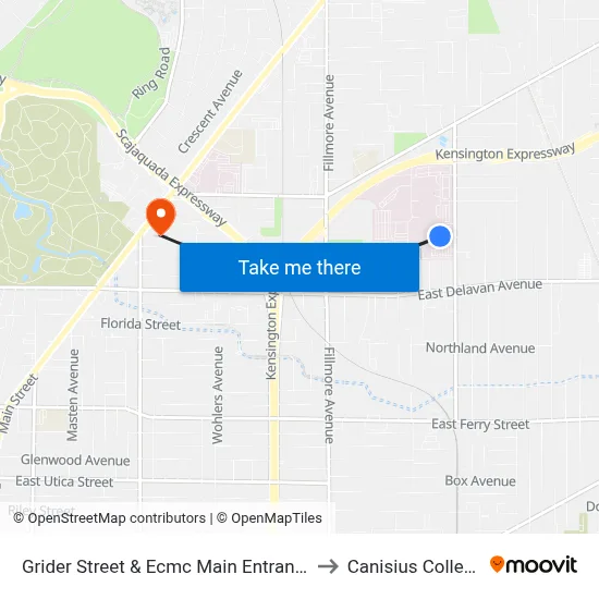 Grider Street & Ecmc Main Entrance to Canisius College map