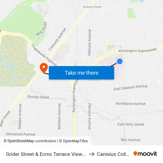 Grider Street & Ecmc Terrace View Care to Canisius College map