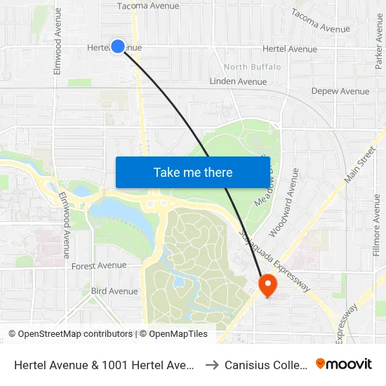 Hertel Avenue & 1001 Hertel Avenue to Canisius College map
