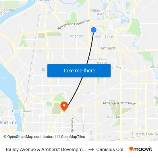 Bailey Avenue & Amherst Development Park to Canisius College map