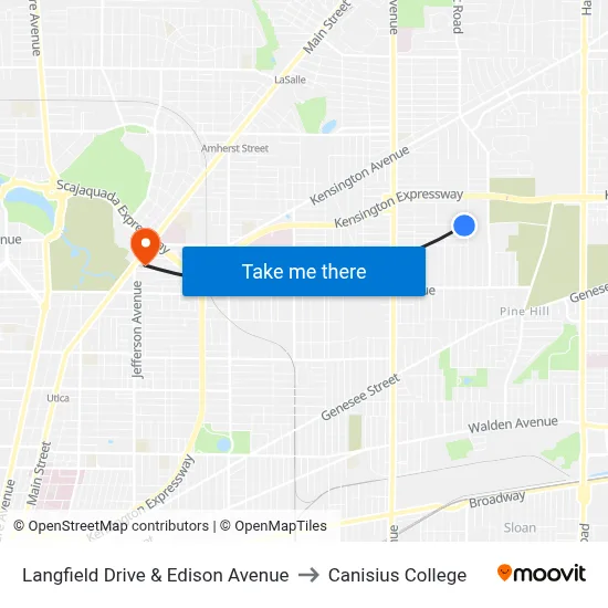 Langfield Drive & Edison Avenue to Canisius College map