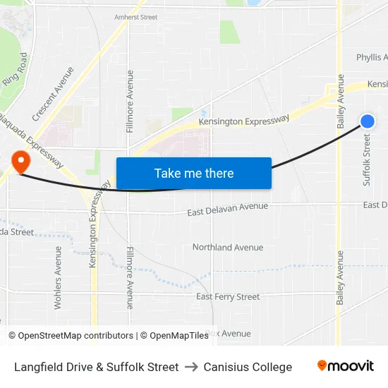 Langfield Drive & Suffolk Street to Canisius College map