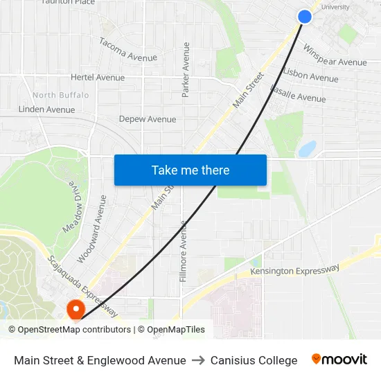 Main Street & Englewood Avenue to Canisius College map