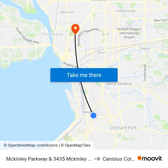 Mckinley Parkway & 3435 Mckinley Parkway to Canisius College map
