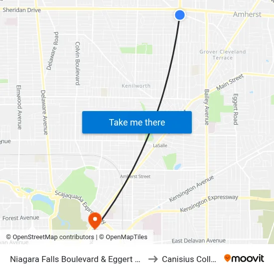 Niagara Falls Boulevard & Eggert Road to Canisius College map