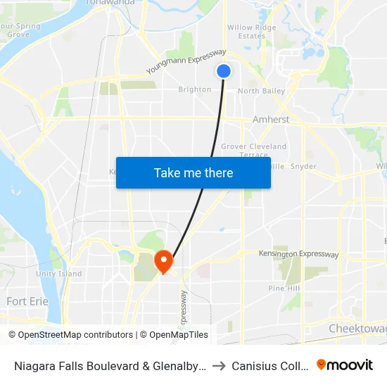 Niagara Falls Boulevard & Glenalby Road to Canisius College map