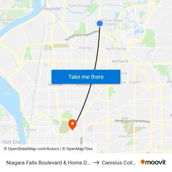 Niagara Falls Boulevard & Home Depot to Canisius College map