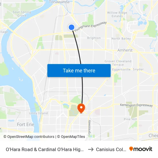 O'Hara Road & Cardinal O'Hara High School to Canisius College map