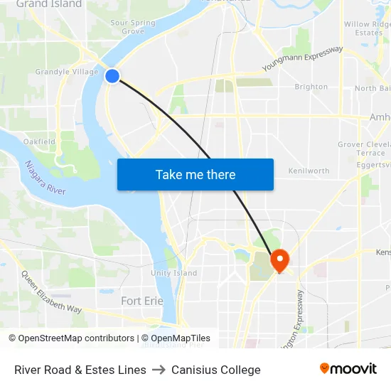 River Road & Estes Lines to Canisius College map