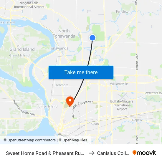Sweet Home Road & Pheasant Run Road to Canisius College map