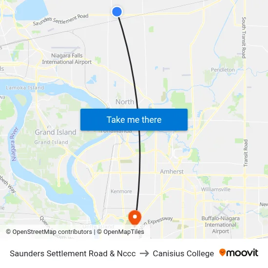 Saunders Settlement Road & Nccc to Canisius College map