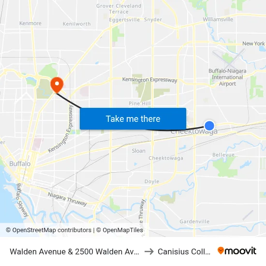 Walden Avenue & 2500 Walden Avenue to Canisius College map