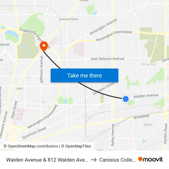 Walden Avenue & 812 Walden Avenue to Canisius College map