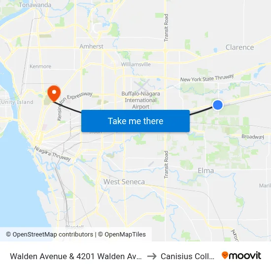 Walden Avenue & 4201 Walden Avenue to Canisius College map