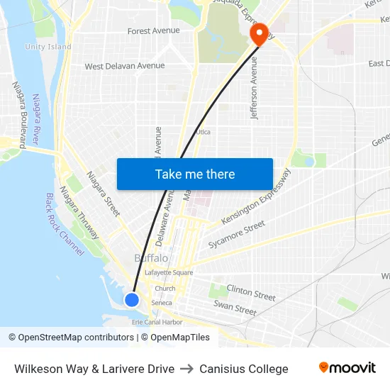 Wilkeson Way & Larivere Drive to Canisius College map
