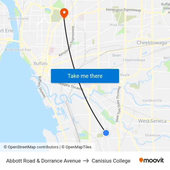 Abbott Road & Dorrance Avenue to Canisius College map