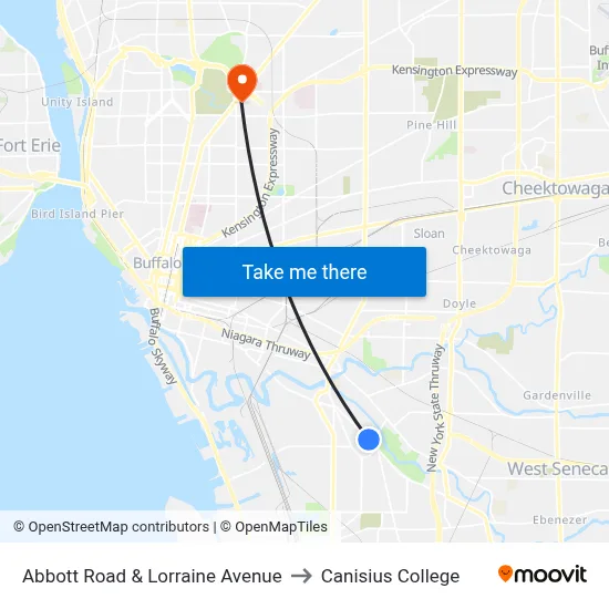 Abbott Road & Lorraine Avenue to Canisius College map