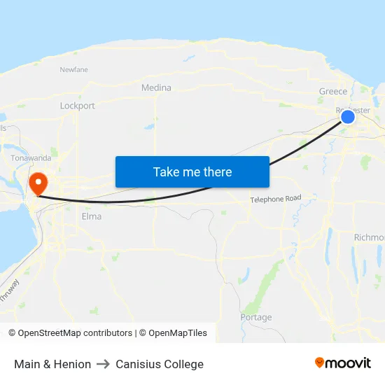 Main & Henion to Canisius College map