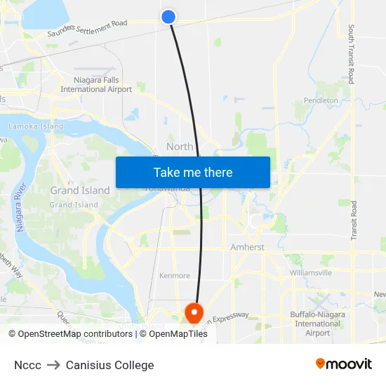 Nccc to Canisius College map