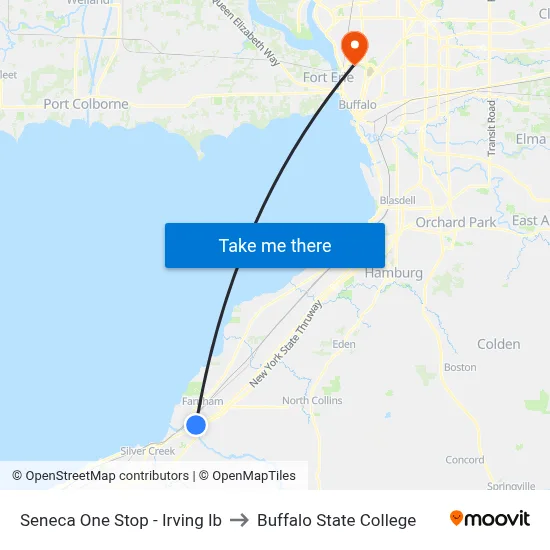 Seneca One Stop - Irving Ib to Buffalo State College map