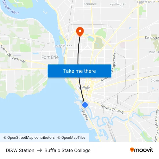 Dl&W Station to Buffalo State College map