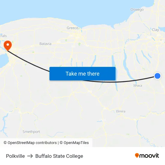 Polkville to Buffalo State College map