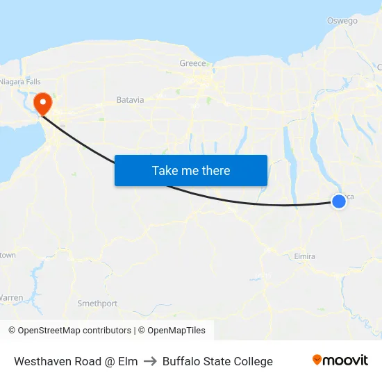 Westhaven Road @ Elm to Buffalo State College map