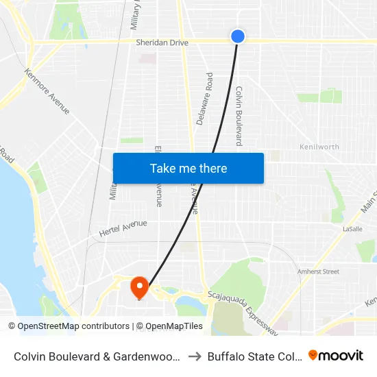 Colvin Boulevard & Gardenwood Lane to Buffalo State College map