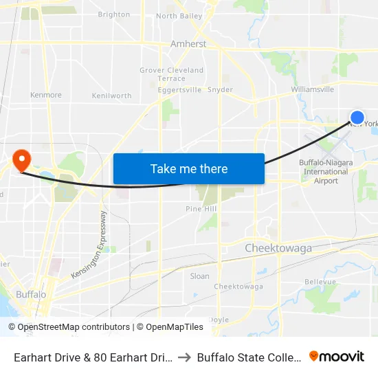 Earhart Drive & 80 Earhart Drive to Buffalo State College map
