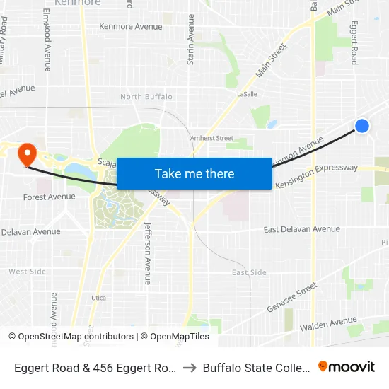 Eggert Road & 456 Eggert Road to Buffalo State College map
