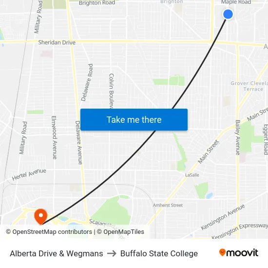 Alberta Drive & Wegmans to Buffalo State College map
